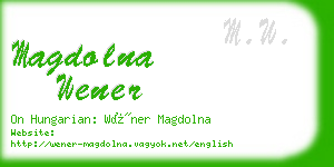 magdolna wener business card